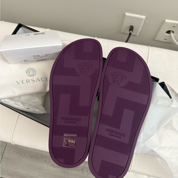 Versace Deep Purple Slide Sandals - Picture 4 of 8